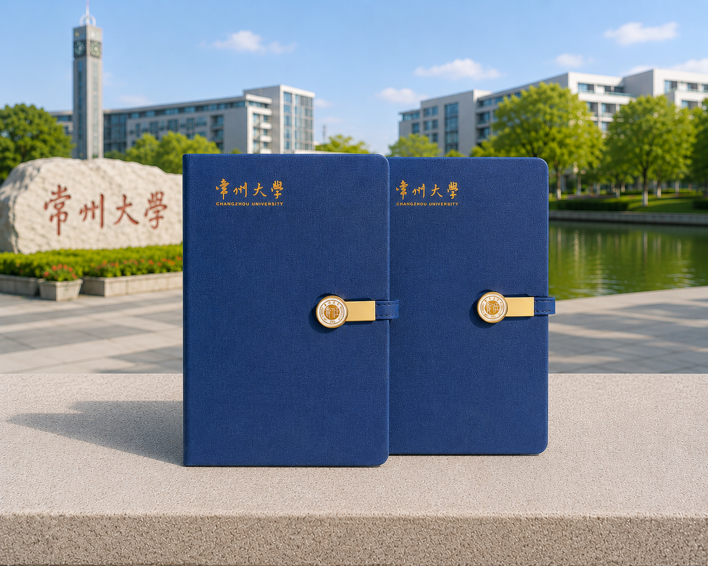 以蓝为韵 以金为徽,常州大学定制金属搭扣笔记本正式发布